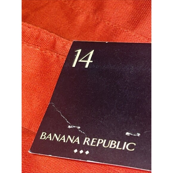 Banana Republic Skirt Womens 14 Orange Paperbag Waist Minimalist Preppy Feminie - Picture 5 of 10